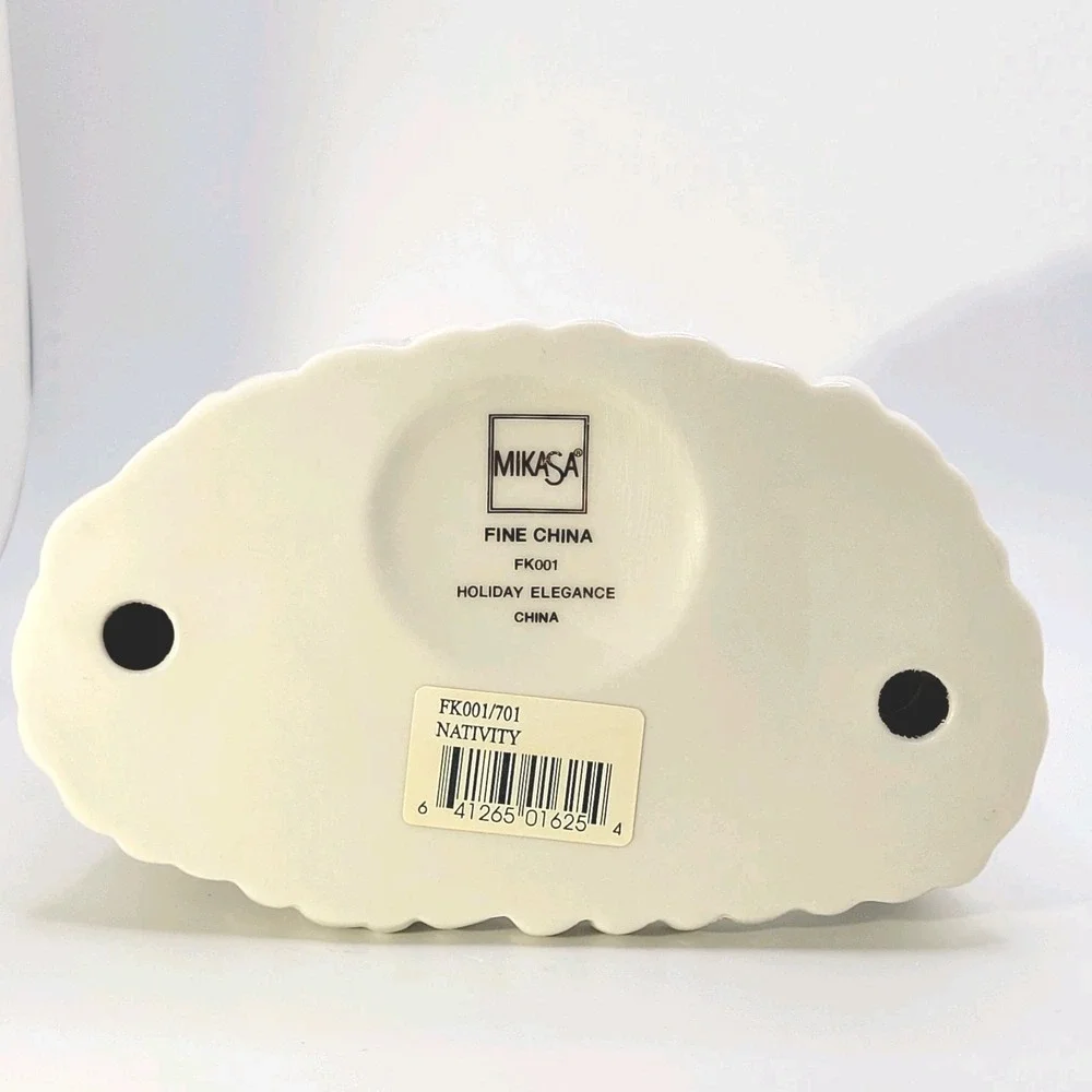 Mikasa Holiday Elegance Nativity Tealight Holder Off-White‎ Fine China Christmas